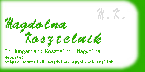 magdolna kosztelnik business card